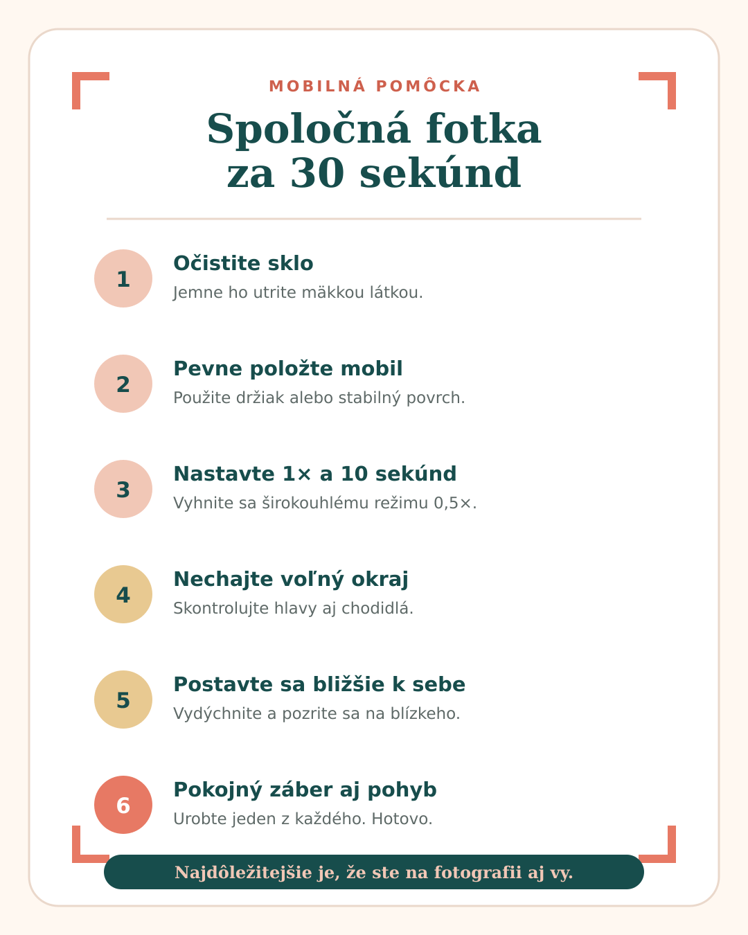 Mobilná pomôcka Spoločná fotka za 30 sekúnd